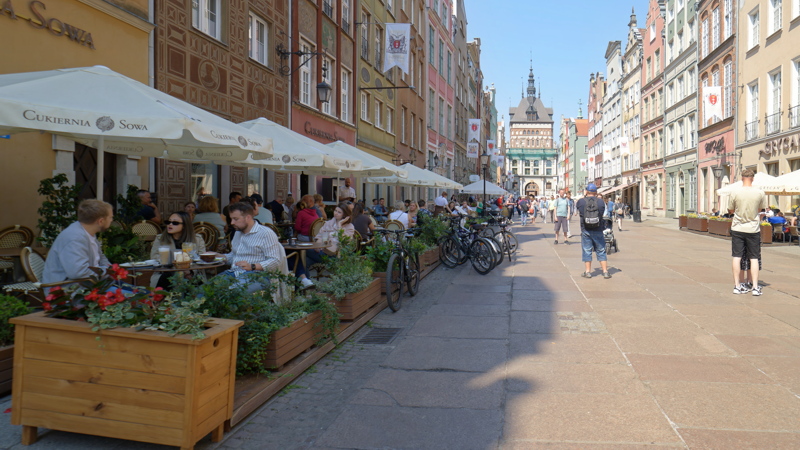 Cityscape with Ulica Długa (The Long Lane) in the historic center of Gdańsk, Poland